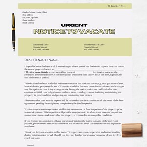 Carta de aviso de desalojo, carta de terminación del contrato de alquiler, aviso de terminación del propietario, aviso de mudanza, aviso de finalización del arrendamiento de alquiler, Canva imagen 3