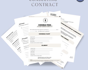 Consulting Agreement, Client Agreement, Service Contract, Freelance Agreement, Business Agreement, Marketing Consulting, IT Consulting,Canva