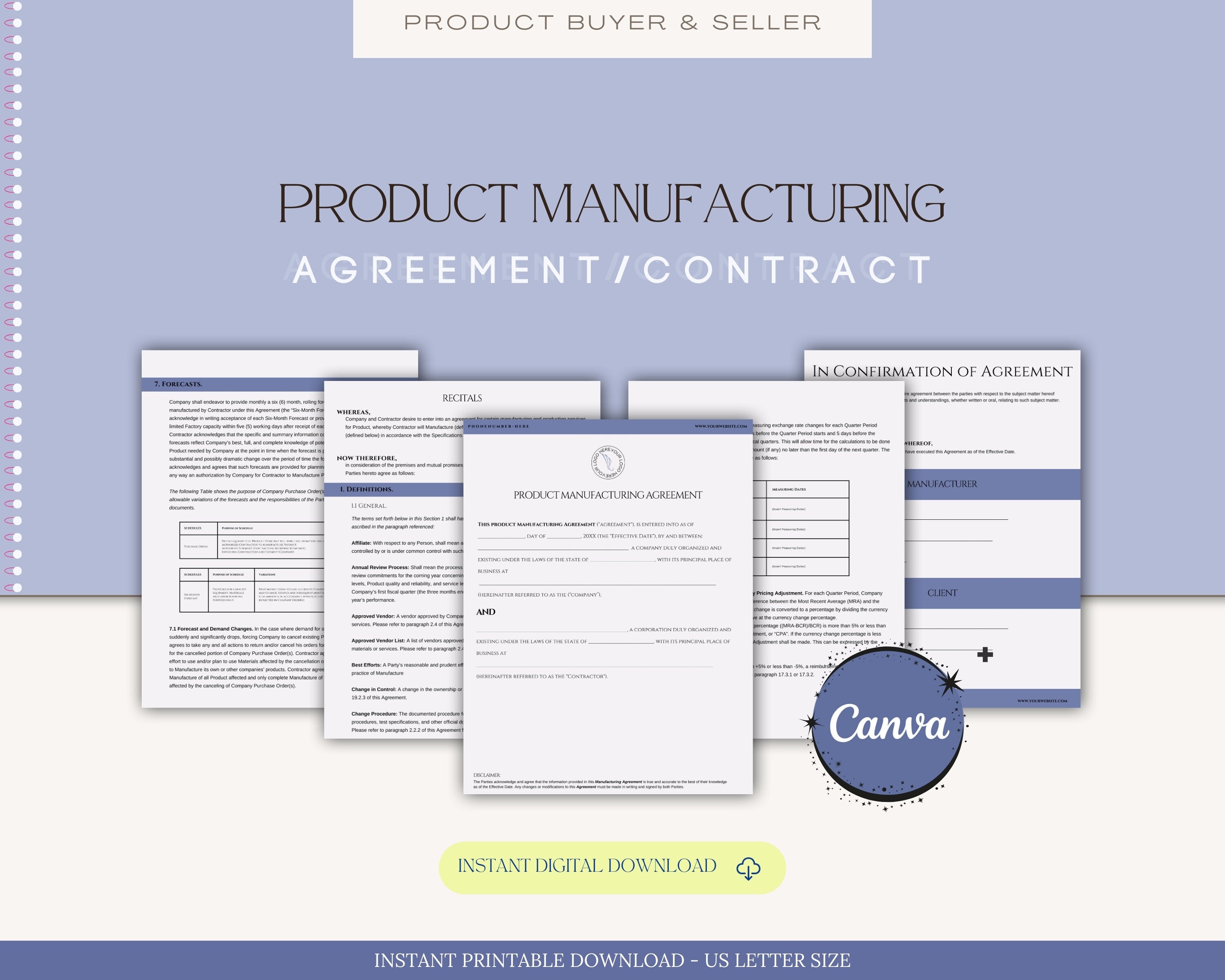 Product Manufacturing Agreement, Manufacturing and Supply Agreement ...