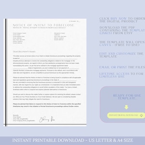 Notice of Intent to Foreclose Letter, Mortgage Delinquency Letter ...