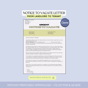 Carta de aviso de desalojo, carta de terminación del contrato de alquiler, aviso de terminación del propietario, aviso de mudanza, aviso de finalización del arrendamiento de alquiler, Canva