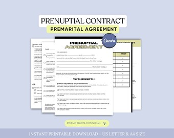 Prenuptial Agreement Template Antenuptial Agreement Editable Prenup Prenuptial Agreement Template Antenuptial Agreement Editable Prenup