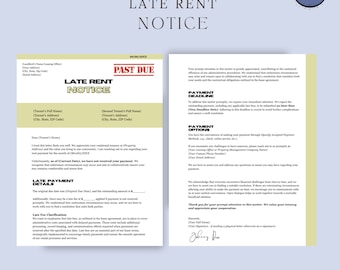 Late Rent Notice, Late Rent Payment, Overdue Rent, Delay Rent Notice, Late Payment Notice,Tenant Notice, Eviction Letter, Pay Rent Due,Canva