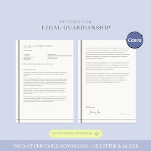 Petición de Tutela Legal, Petición de Custodia, Tutela de Menor, Solicitud de Custodia Legal, Tutela Parental, Carta de Protección de Menor