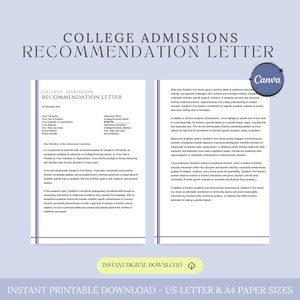 Carta de recomendación para admisión a la universidad, carta de recomendación universitaria, recomendación de pasantía, carta de referencia personal, Canva