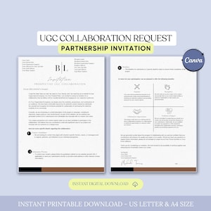 Carta de solicitud de colaboración de UGC de la carta de la empresa, invitación para la colaboración de asociación con influencers, colaboración de UGC, colaboración de marca