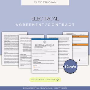 Electrical Contract,Electrical Agreement,Electrician Contract,Electrician Agreement, Electrical Business,Electrician Subcontractor Contract