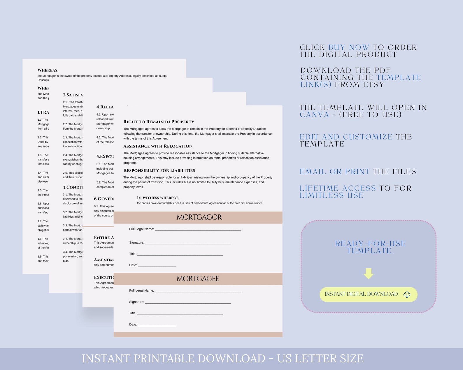 Deed in Lieu of Foreclosure Agreement, Foreclosure Avoidance Agreement