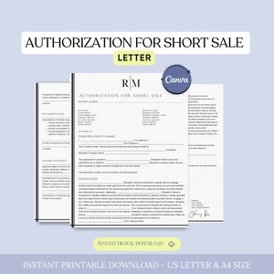 Carta de autorización para venta corta, autorización de venta corta, autorización de venta de propiedad, carta de prestamista, autorización de hipoteca, bienes raíces