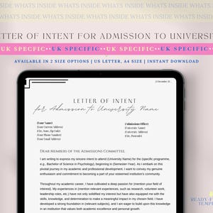 Modelo de Carta de Intenção ESPECÍFICA do Reino Unido para Admissão em Universidade, Carta de Admissão em Faculdade, Cartas de Admissão de Exemplo para Faculdade, Inscrição em Faculdade