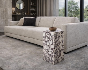 Handgjord marmorsockel: Specialdesignat soffbord (16x16x24)