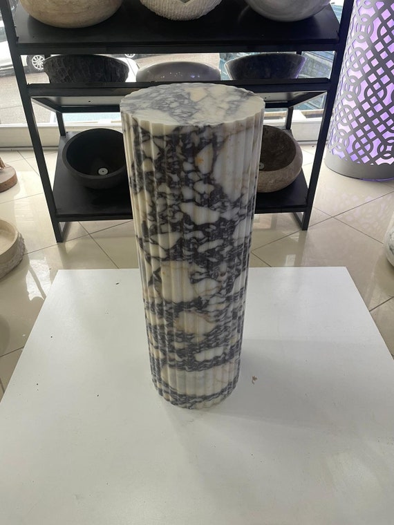 Calacatta Viola Marble Plinth Table: Custom Coffee or End Table