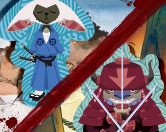 ATLA - Appa Vs. Momo Stickers