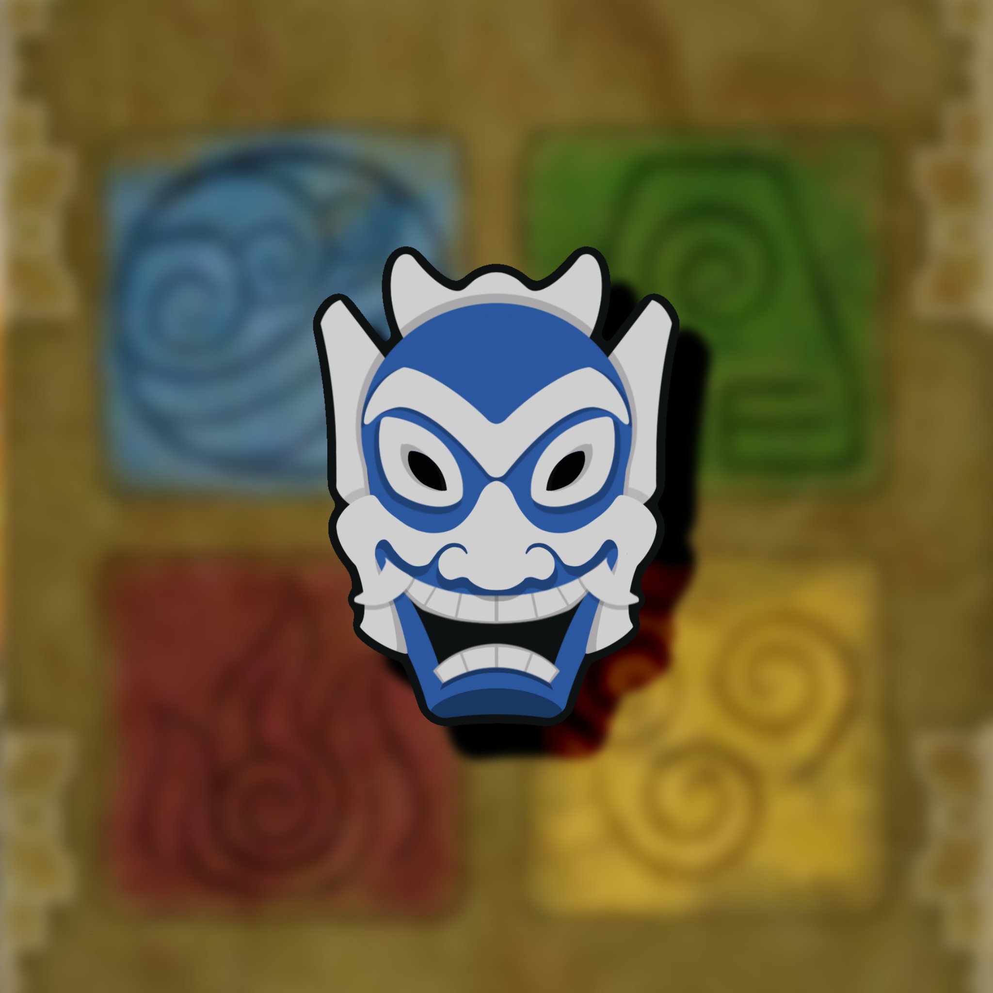 ATLA Blue Spirit Mask Sticker - Etsy