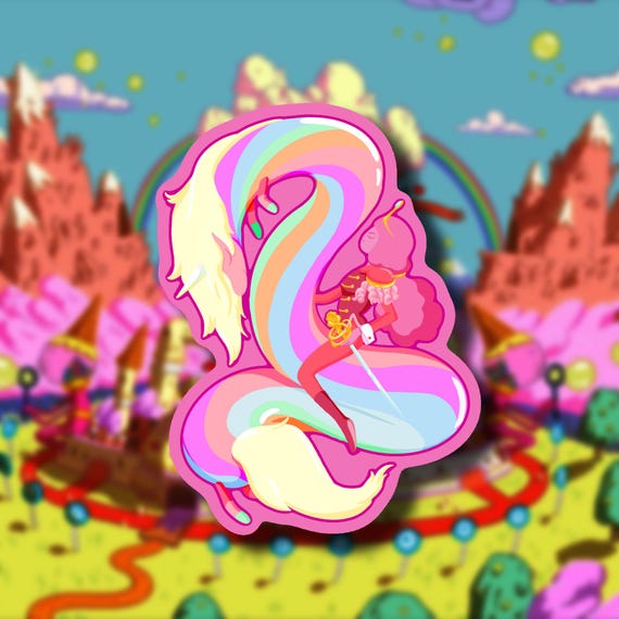 Lady Rainicorn and Princess Bubblegum - Adventure Time Stickers - Etsy