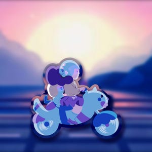 Clown Bike at Dusk - Bee and  Puppycat Sticker