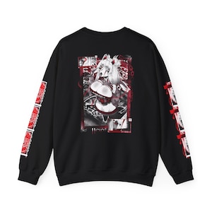 Gothic Sweatshirt, Alternative Emo Grunge Black Red Crewneck Jumper - Unisex Hoodie, Comfy Sweater, Holiday Gift, Dark Clothing, Edgy Top