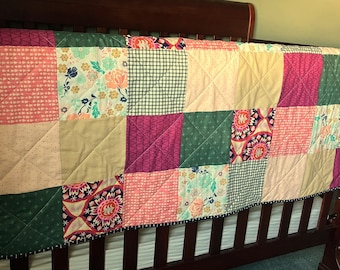 Handmade Baby Girl Patchwork Crib Quilt