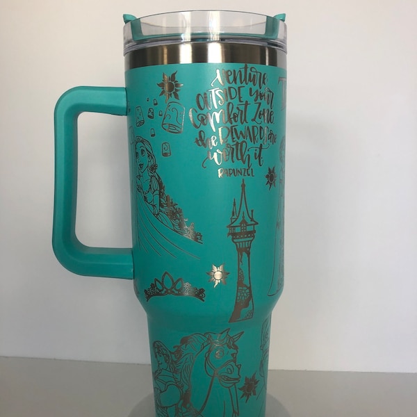 Rapunzel engraved 40oz Stanley styled Tumbler with various color options