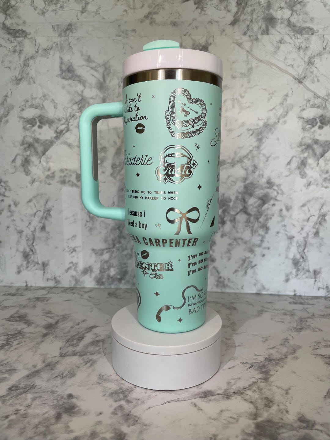 Sabrina Carpenter Engraved 40oz Stanley Styled Tumbler With