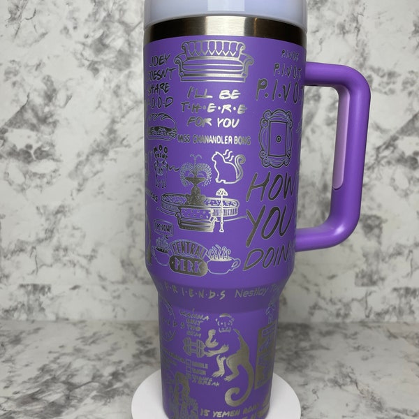 Friends Engraved 40oz Stanley styled Tumbler with various color options