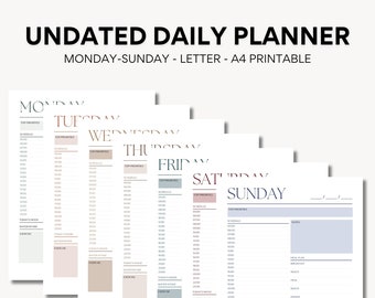 Undated Daily Planner (Monday to Sunday)