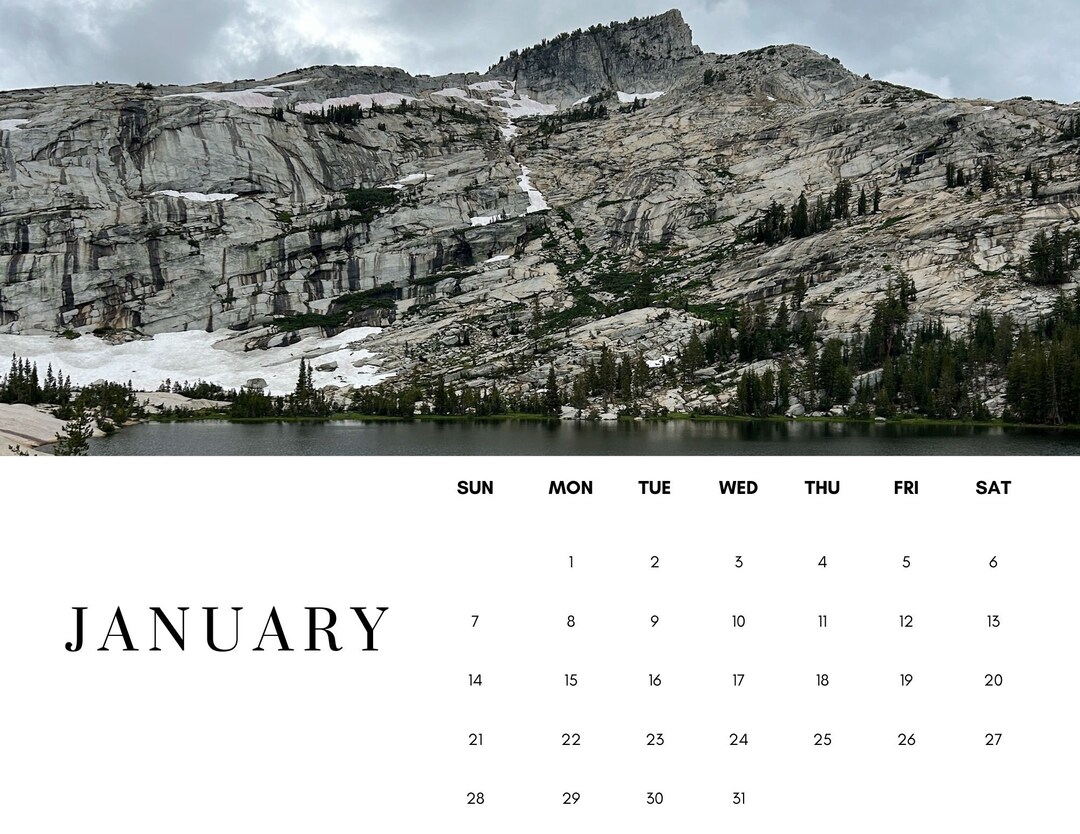 Yosemite National Park 2024 Printable Calendar Etsy UK
