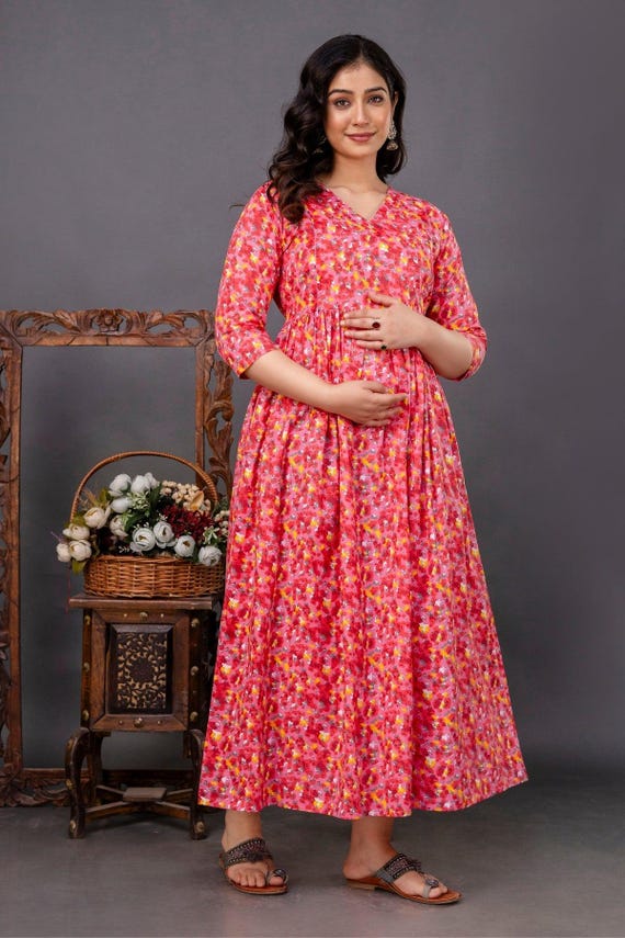 red floral maternity dress Red Maternity Dress for Women