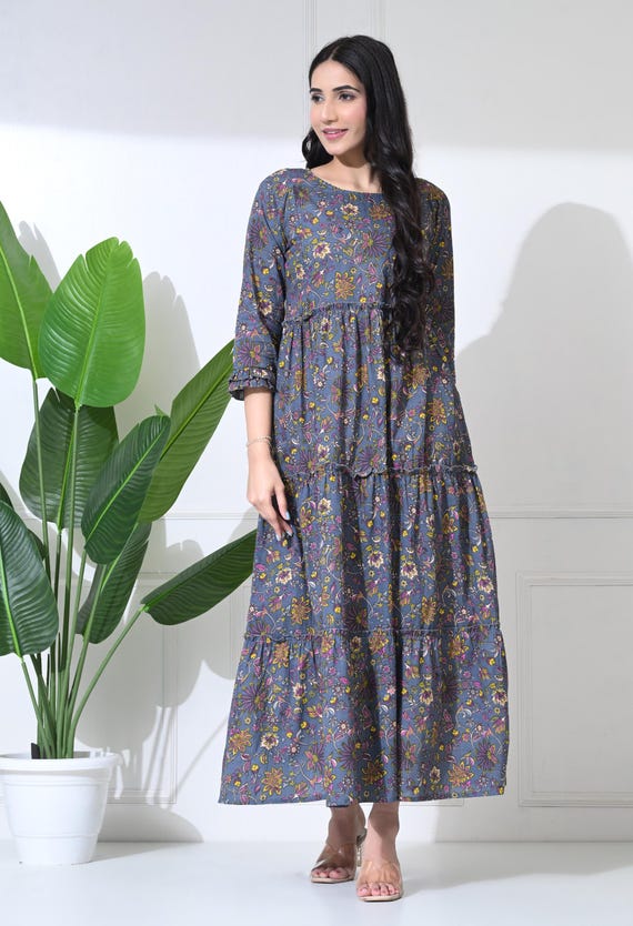 anarkali dress for pregnant ladies Maternity Dress for Women - Feeding Zip Kurta - Soft Rayon Maternity Kurti - Anarkali Maternity Dress for Baby Shower