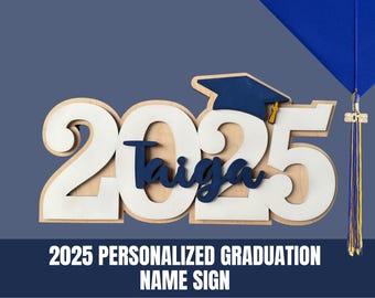 Personalized Graduation Sign, Customized with Name, Year and School Colors, Graduation Party Centerpiece