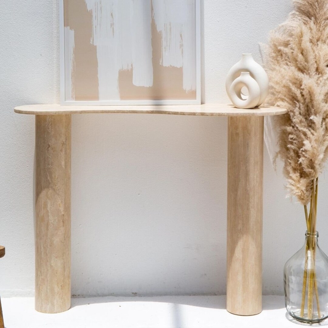 Travertine Console Table travertine Desk custom Made - Etsy