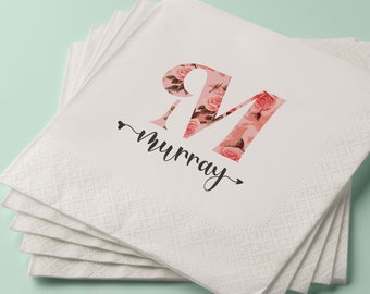 Wedding Anniversary Napkins, Custom Napkins, Personalized Napkins, Party Napkins, Printed With Custom Monogram, Lunch Dinner, Keepsake Gifts