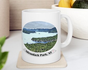 Adirondack Park NY Mug, Charity Gift, Office Gift, New York Gift, Lake Mug, Mountains Mug, Adirondacks Hiking Gift, Scenic Travel Coffee Mug