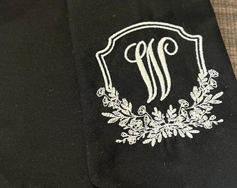 Bridal Bouquet Wrap Sash Embroidered Custom Wedding Decor Aisle Marker Personalized Bridal Shower Wedding Gift Wedding Party Bouquet Sash