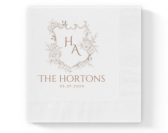 Personalized Wedding Cocktail Napkins Personalized Napkins Beverage Paper Napkins  Anniversary Napkins Bday Party Napkins Custom Napkin