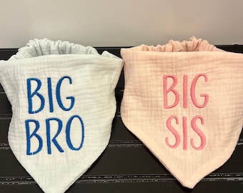 Big Sis or Big Bro Dog Bandana Baby announcement Birth Announcement Maternity photoshoot Pink Blue Pregnancy Bandana Gender Reveal bandana