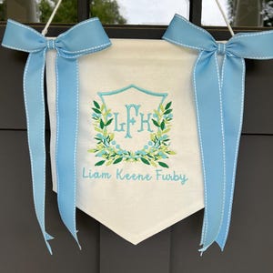 Custom Baby Welcome Banner Hospital Door Sign Baby Shower Decor Baby Shower Gifts Newborn Gifts birth sash Bassinet or Crib Announcement