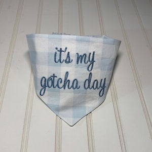 Gotcha Day Girl or Boy Dog embroidery Bandana Custom Birthday party scarf photoshoot 1st birthday puppy bday bandana dog party dog birthday
