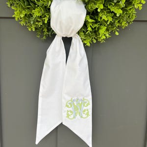 Embroidered Custom Wedding Wreath Sash Wedding Decor Aisle Marker Sash Personalized Bridal Shower Gift Wedding Gift Wedding Bouquet Sash