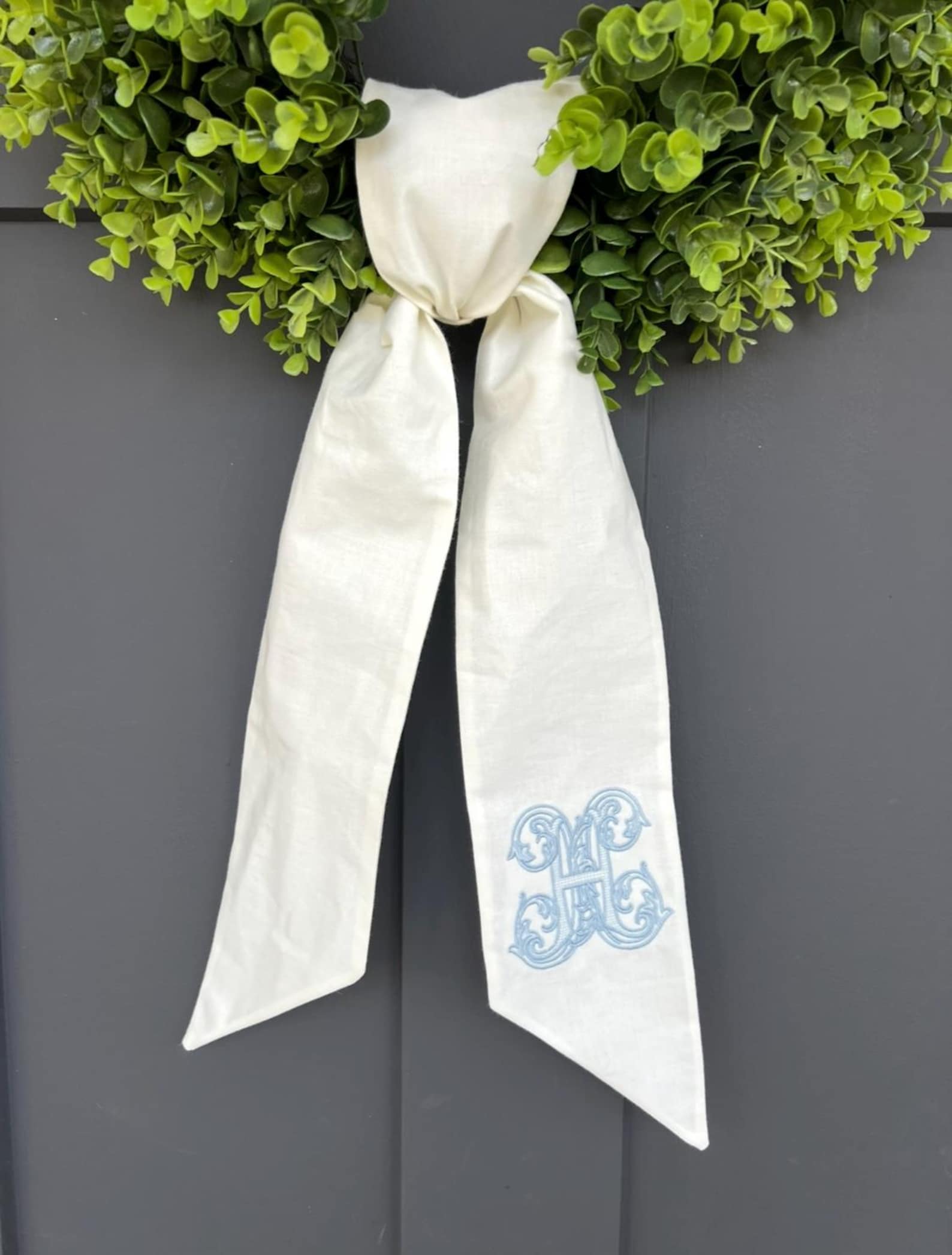 Embroidered Custom Wedding Wreath Sash
