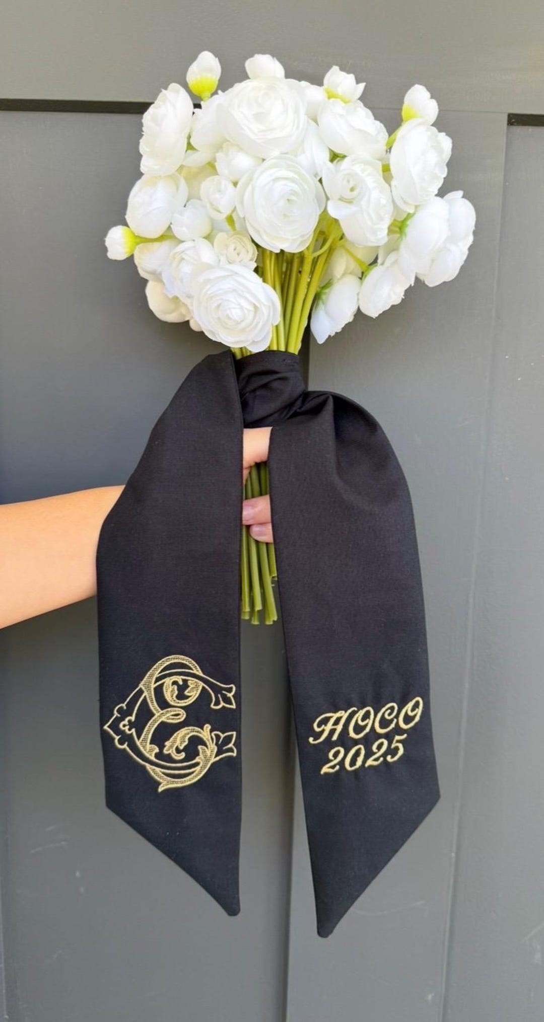 Custom Double Initial Bouquet Sash, Homecoming HOCO 2026 Sash, Prom ...