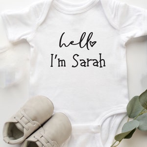 Baby Name Bodysuit , , Hello World Outfit, Newborn Outfit, Take Home Outfit, Personalized , Name , Alphabet Name, Custom Onesie