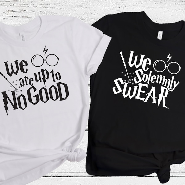 We Solemnly Swear That We Are Up To No Good Shirt,Couples T-shirt,Personalized Wizard Shirt, Matching Shirt, Wizard Tee, Couple Matching Tee