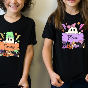 Kids Halloween Shirt, Personalized Halloween Name Shirt, Personalized Spooky Shirt, Girls Halloween Shirt, Custom Boy Halloween Shirt