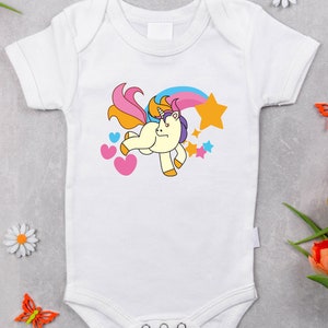 Unicorn  Onesie, Cute Natural Baby Shower Gift, Unicorn Bodysuit, Colorful Unicorn, Newborn Baby Onesie
