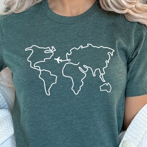 World Map Shirt, Travel Shirt, Adventure Tee, Traveler Gift, Travel Lover Tee, Geography Shirt, Geography Gift Shirt, Wanderlust Shirt