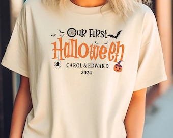 Comfort Colors Our First Halloween Matching Couple Tee