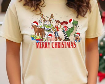 Toy Story Merry Christmas Shirt, Woody Christmas Shirts, Buzz Xmas Shirt, Disney Family Trip Christmas T-Shirt, Disneyland Jessie Xmas Tee