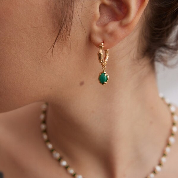 Malachite Majesty Earrings, Jewellery, Birthday Gifts for Her