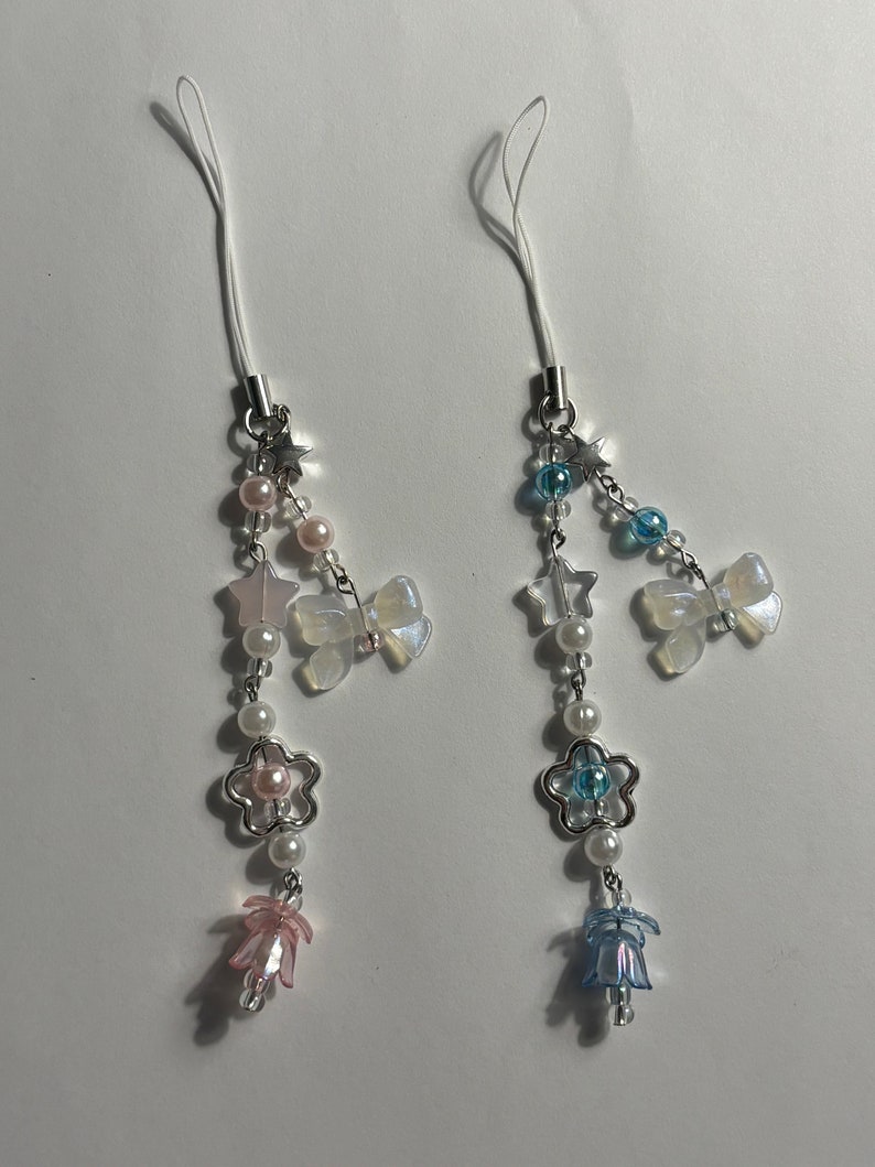 Blue and Pink Coquette Keychains - Etsy